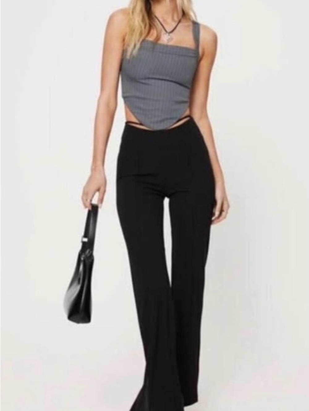 Princess Polly Black High-Rise Bootcut Pants